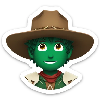 Deku with a cowboy hat sticker