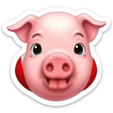 pig with red football tshirt sticker