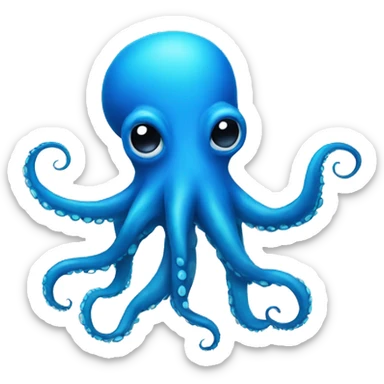 blue octopus mad sticker
