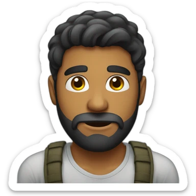 annoyed sri lankan 25 year old with a beard sticker