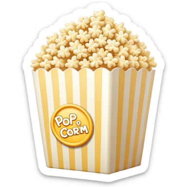 Popcorn in cream box sticker