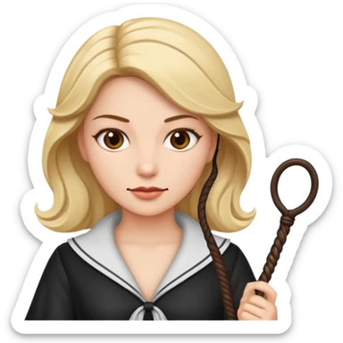 Dominatrix holding a whip sticker