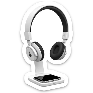 headphones holder/stand white sticker