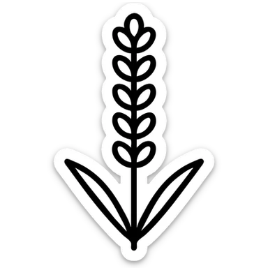 Add lavender color to the sprig, keeping the icon style clean and minimal, with no background. sticker