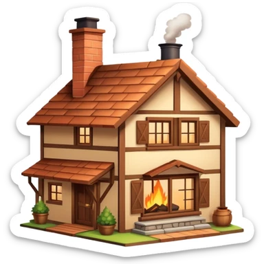 cozy house with a chimney sticker