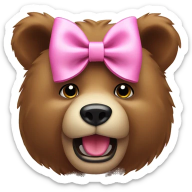Bear wearing a pink bow  sticker