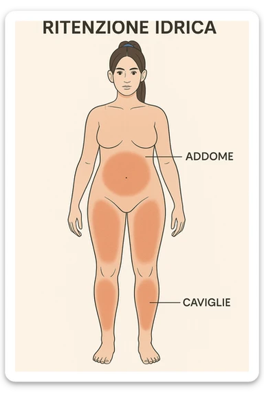 Donna anatomicamente con ritenzione idrica in italiano sticker