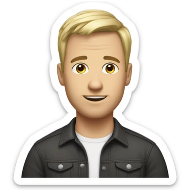 White Guy with Edgar haircut sticker