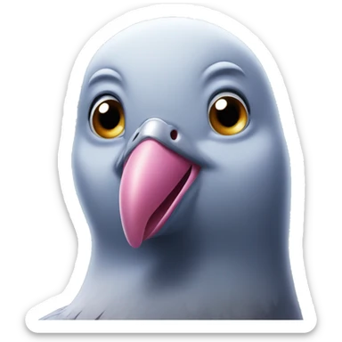 excited pigeon face with stars for eyes sticker