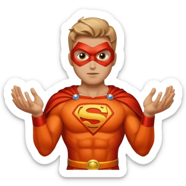 A superhero with two fireballs on his hand sticker