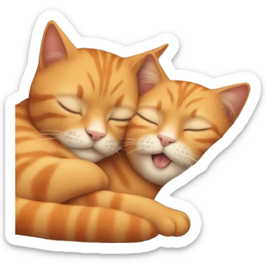 Two orange cats sleeping next to each other sticker