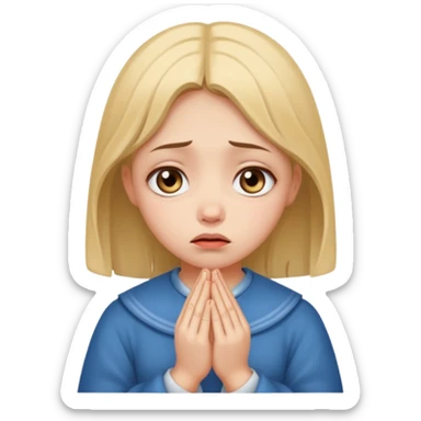 Girl begging sticker