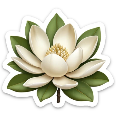 white magnolia sticker