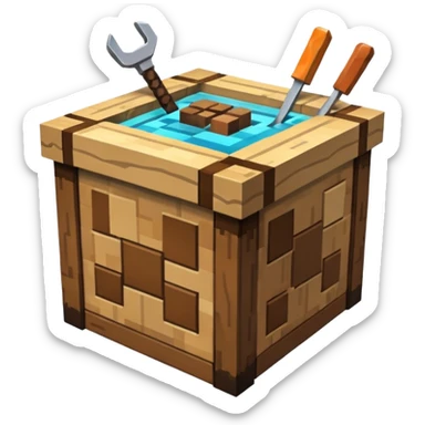 Minecraft crafting table sticker