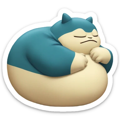Snorlax laying down sleeping sticker