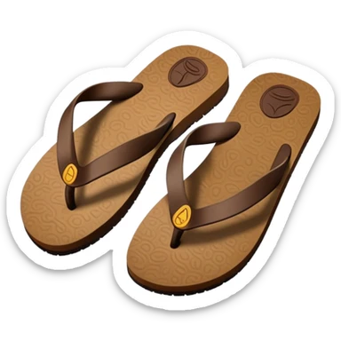 brown coffee colored flip flops sticker
