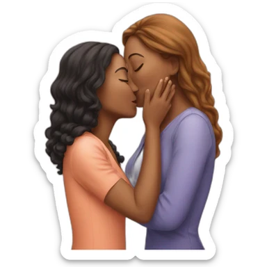 Woman kissing woman sticker