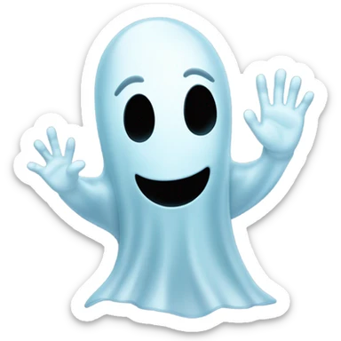 ghost waving goodbye sticker