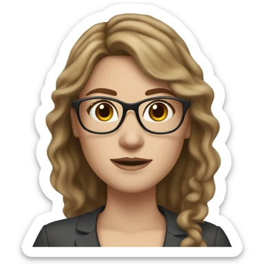 Therapist that’s looks like me. White female with long eyelashes and glasses, shoulder length wavy brown hair, and some freckles. A nose ring.   sticker