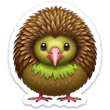 cute kiwi bird ai agent ( color fillable)  sticker