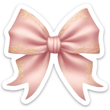 vintage rococo light pink bow sticker