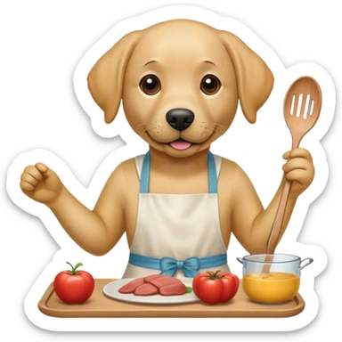Labrador Retriever Making Dinner  sticker