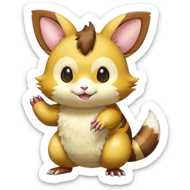 Shiny Furret-Raichu-Hybrid (Full body) sticker