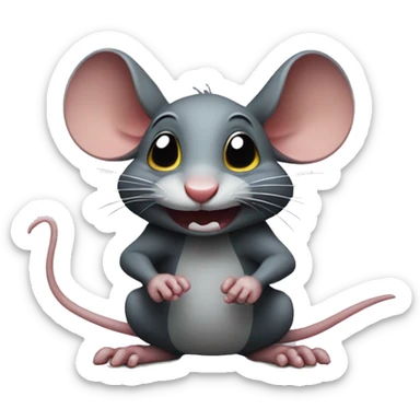 Mischievous rat, rubbing its paws together in an evil way sticker