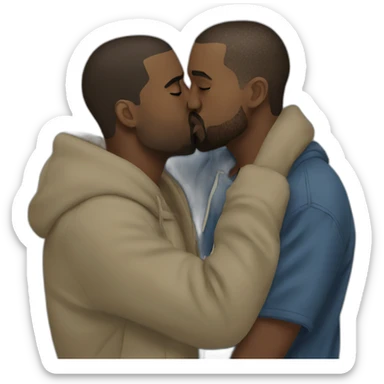 kanye kissing kanye sticker