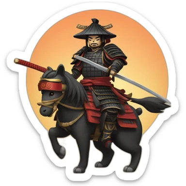 shogun samurai on wild bear sticker
