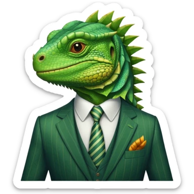 iguana in a pinstripe suit sticker