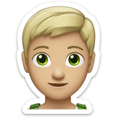 Young archery with green eyes without hairn sticker