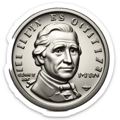 One 10-cent dime. three 1-cent pennies  sticker