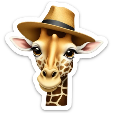 Giraffe avec un chapeau  sticker