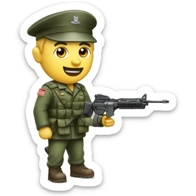 Homme faisant un salut militaire avec une  sticker