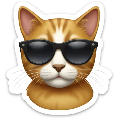 Cat with sunglasses sticker