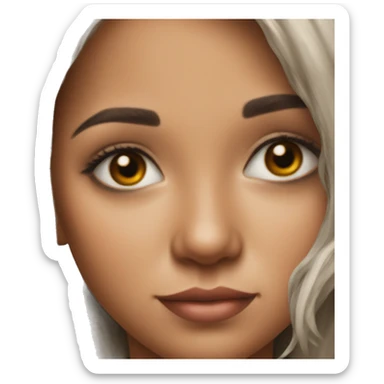 brown eyed girl portrait close up sticker