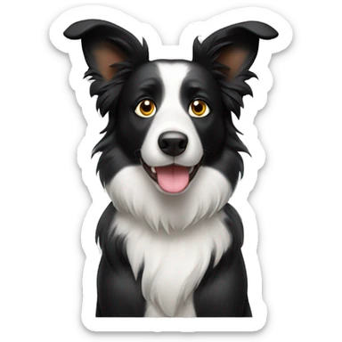 Border collie dog with big ears sticker