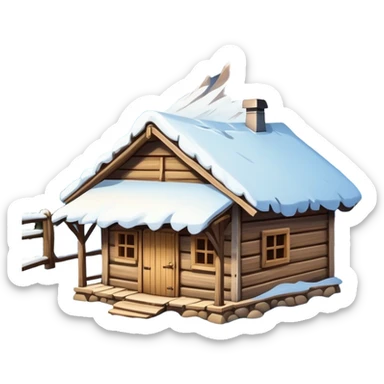 A hut in the mountains  sticker