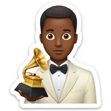 black man with grammy sticker
