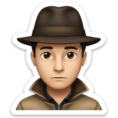 Make a mysterious guy with a hat and he's in the shadow sticker