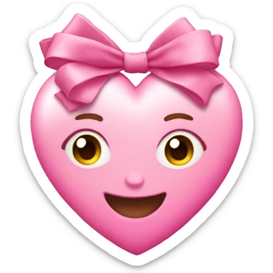 Pink heart with a coquette bow on top right  sticker