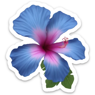 Blue hibiscus flower with some pink part sticker