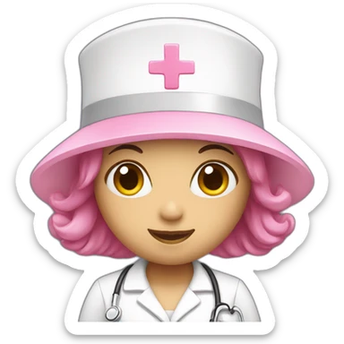 pink with nurse hat sticker