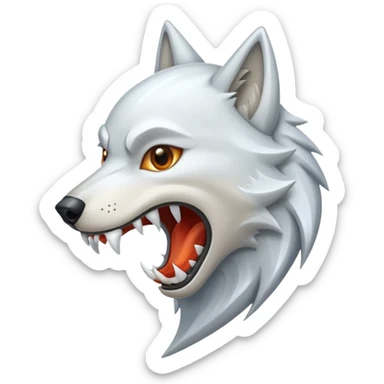 Sharp wolf fang sticker