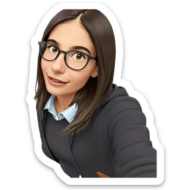 smiling girl outdoors with glasses sticker