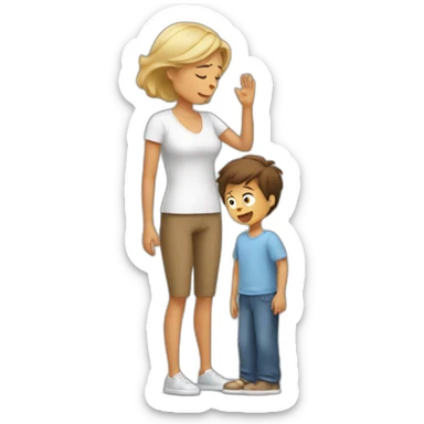 mom slaps her son sticker
