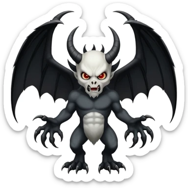 black and white wings demon sticker