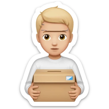 box carrier kid white shirt sticker