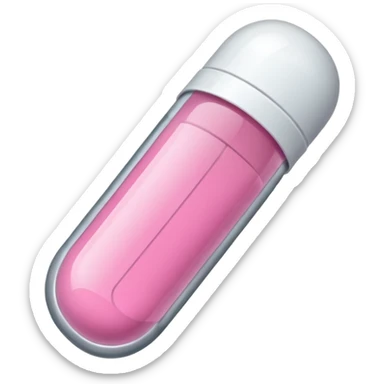 pink medication capsule sticker